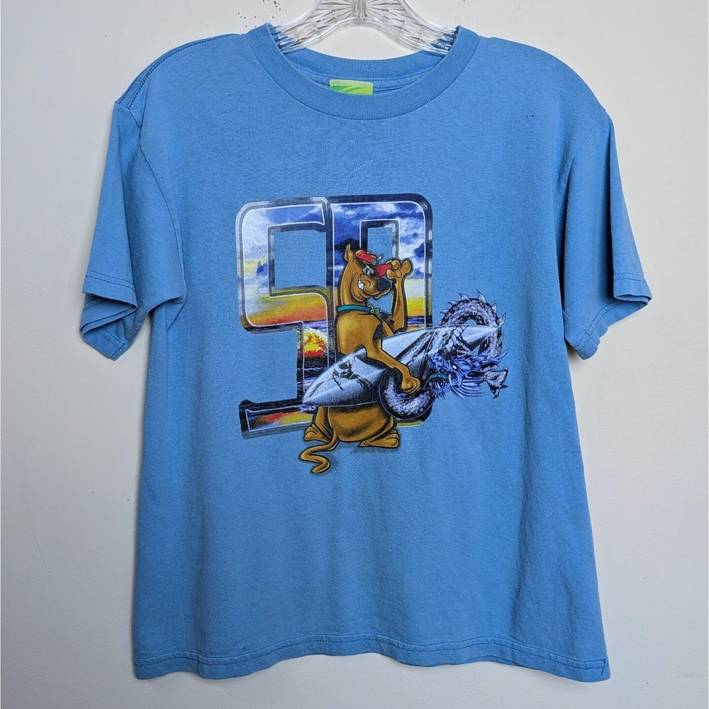 Vintage Scooby Doo Cartoon Network Surfboard Dragon 2002 Youth Medium (8) Shirt